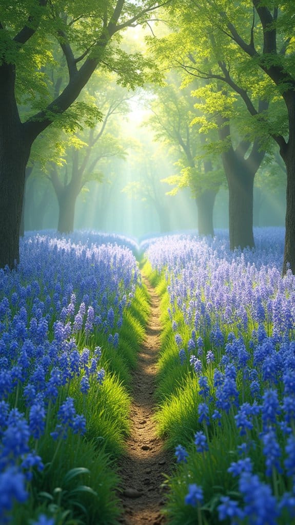 serene bluebell meadow beauty