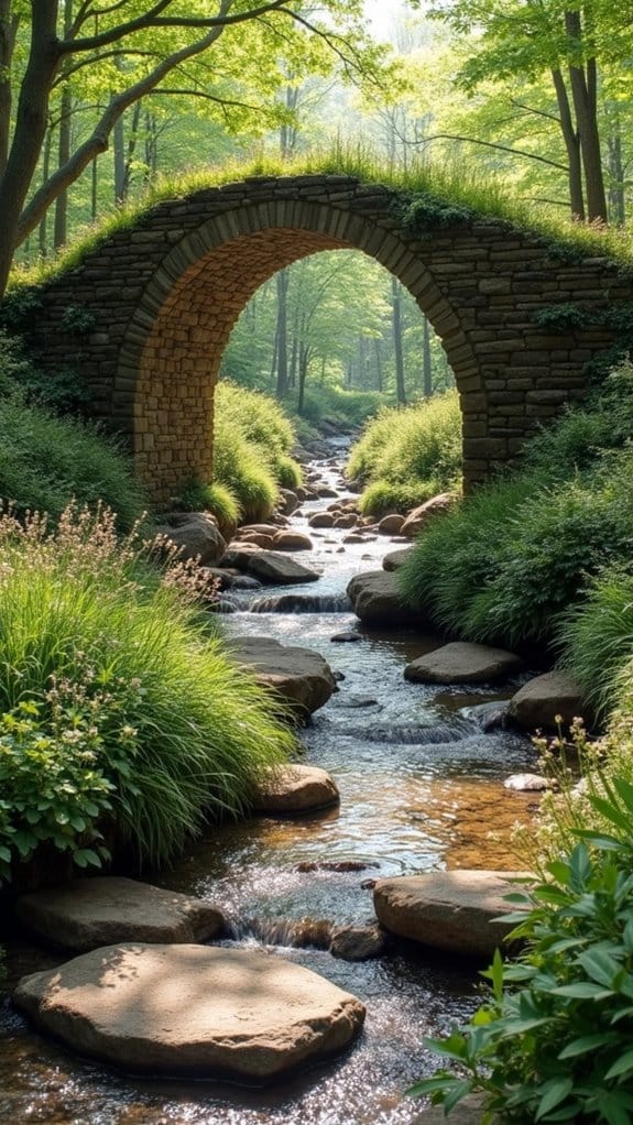 serene elevated stone walkway