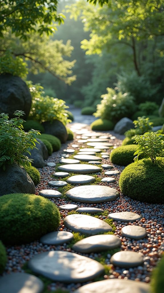 serene river stone pathway