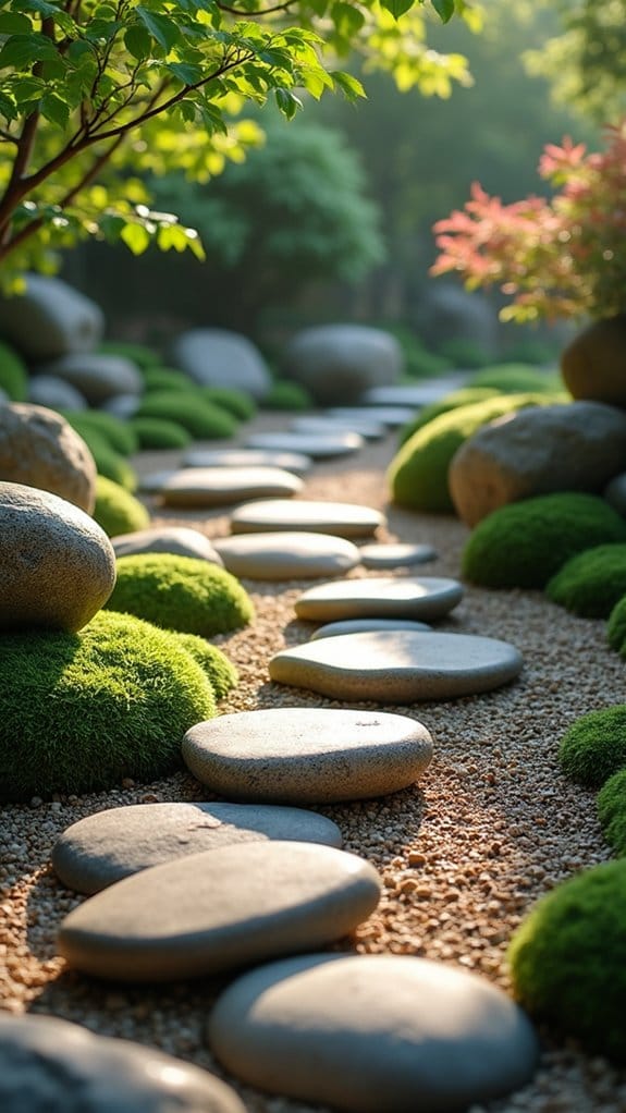 serene rock bordered pathway