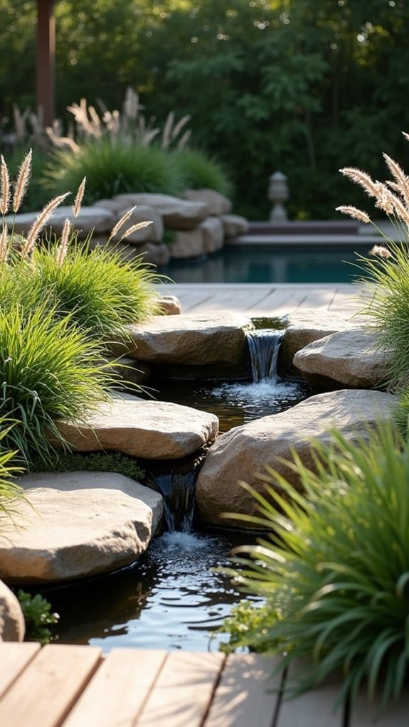 serene rock water features
