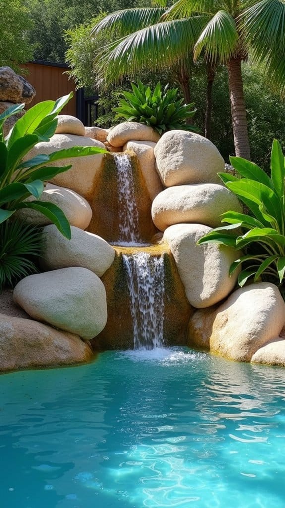 serene rock waterfall ambiance
