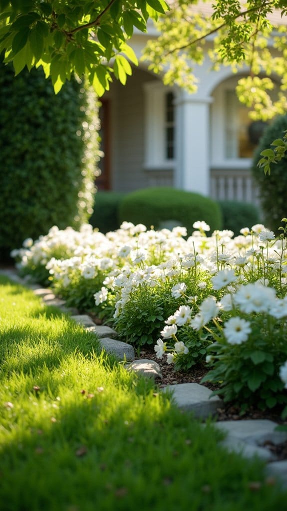 serene white and green garden