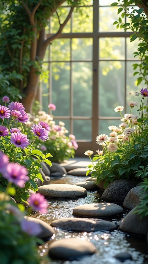 serene zen flower bed