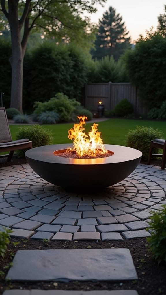 sleek modern circular fire pit