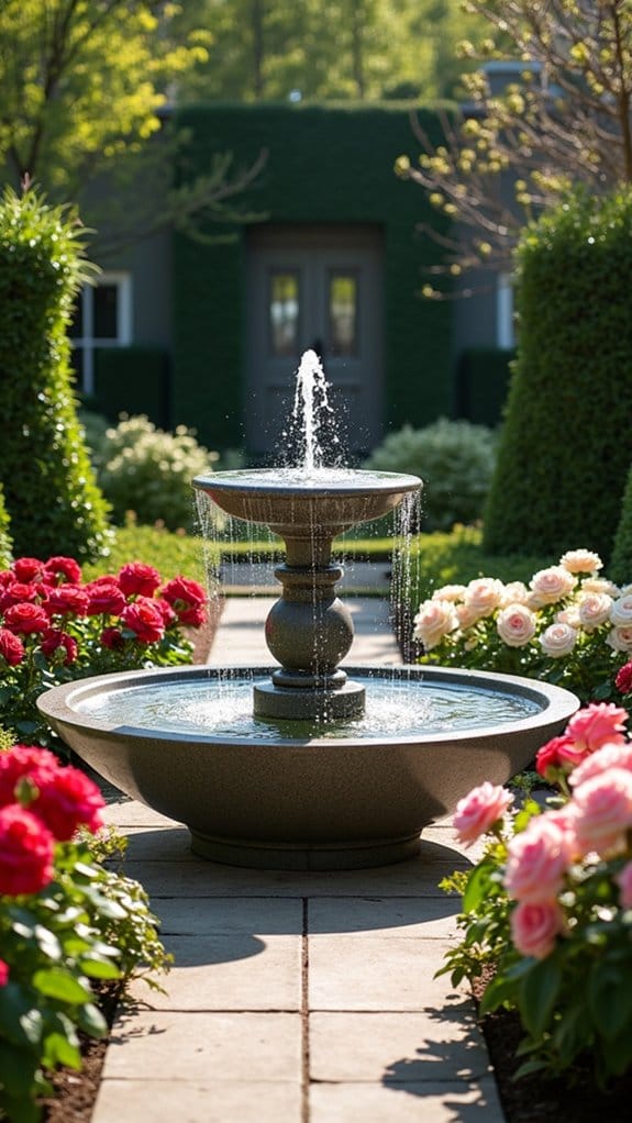 sleek modern rose fountain