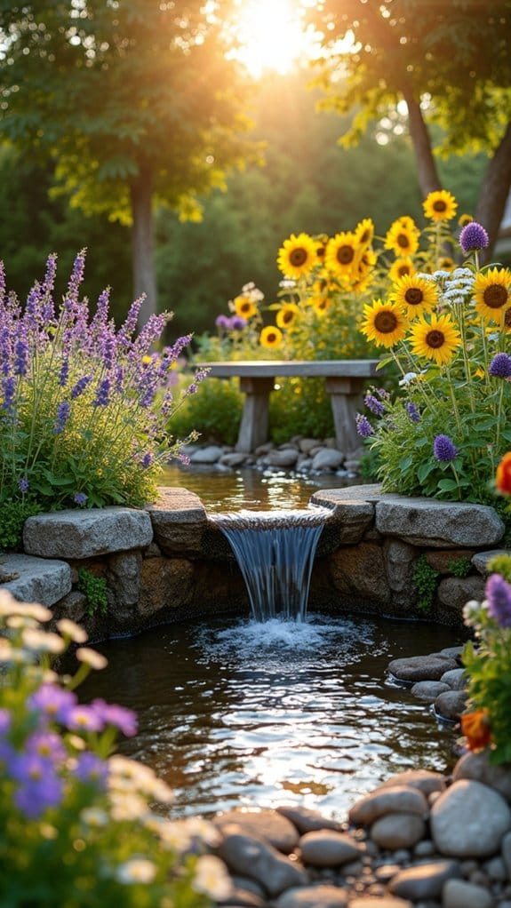 soothing garden water feature