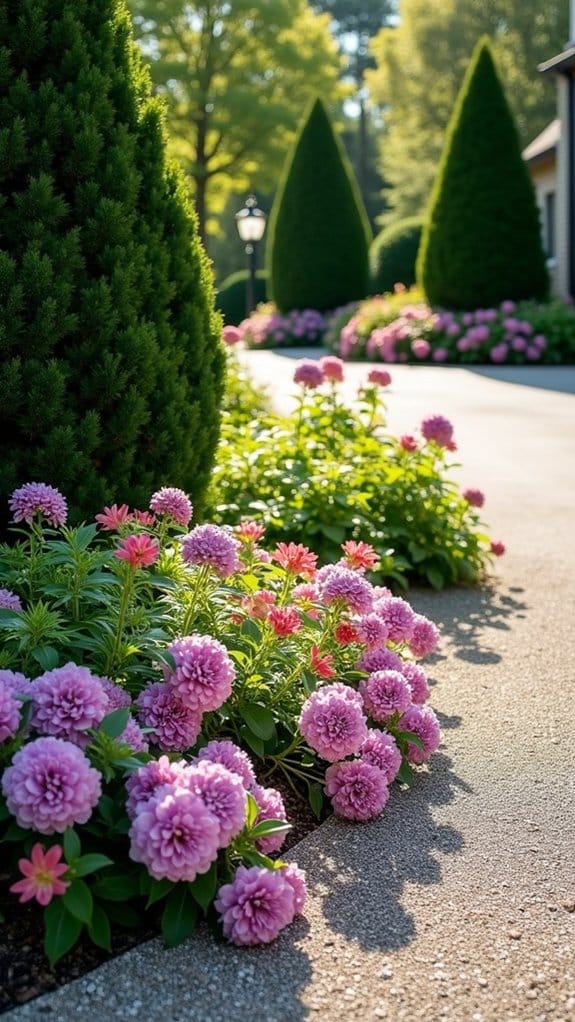 sophisticated landscaping with shrubbery