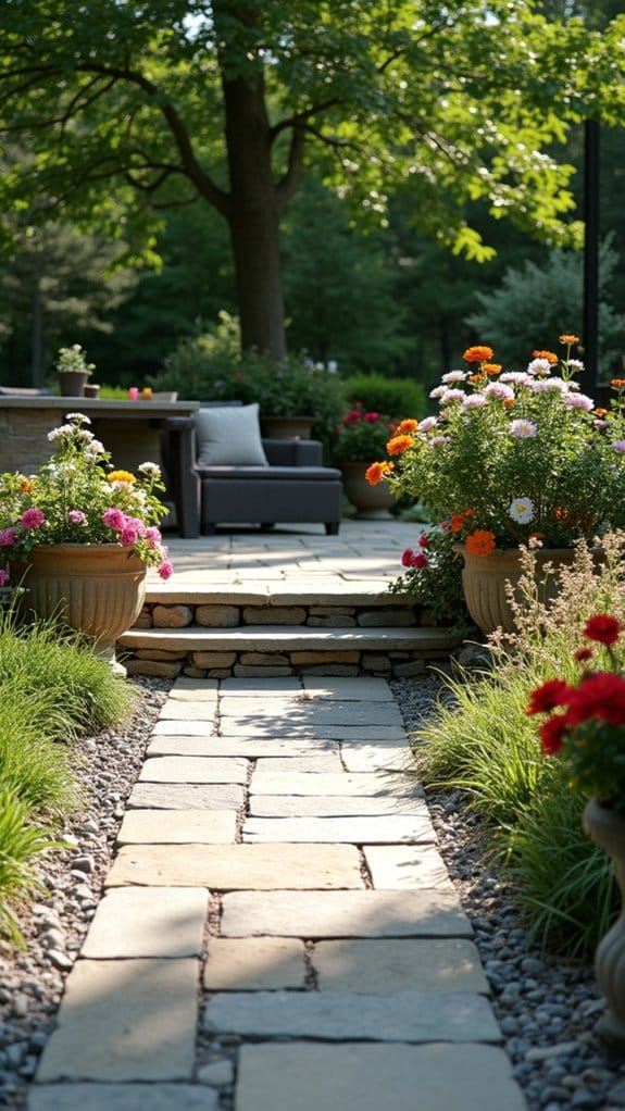 stone edging enhances gardens