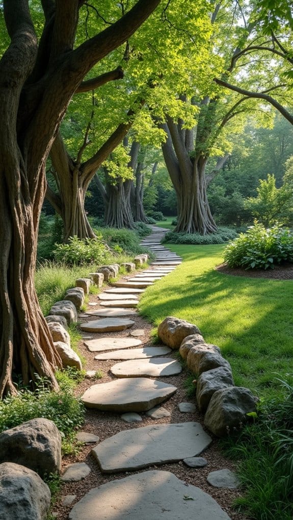 stone pathways enhance nature
