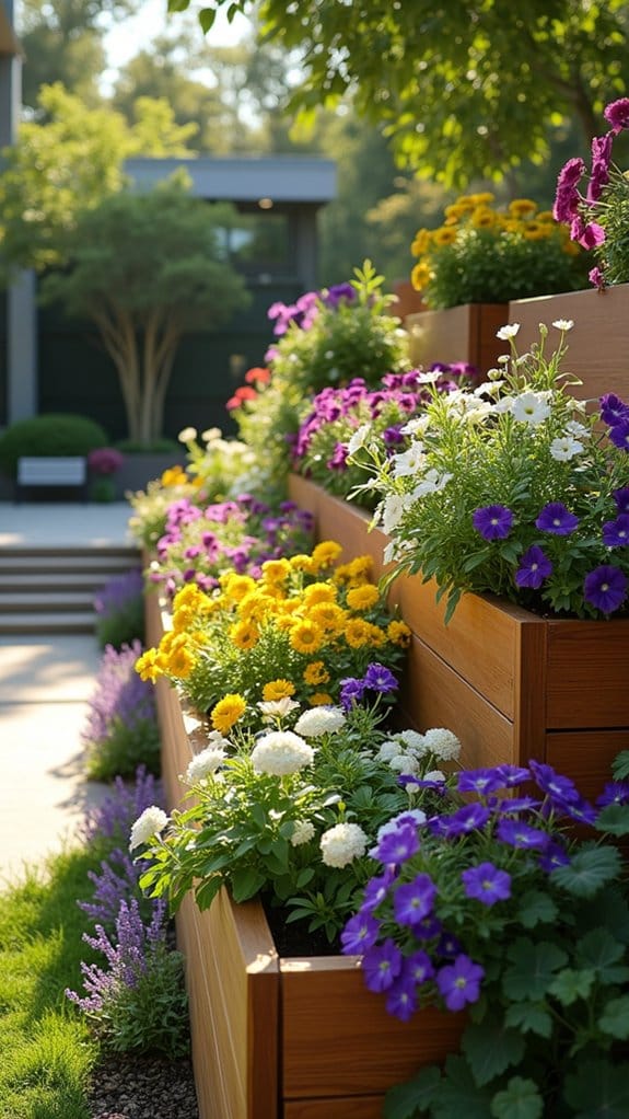 stunning multi tiered flower beds