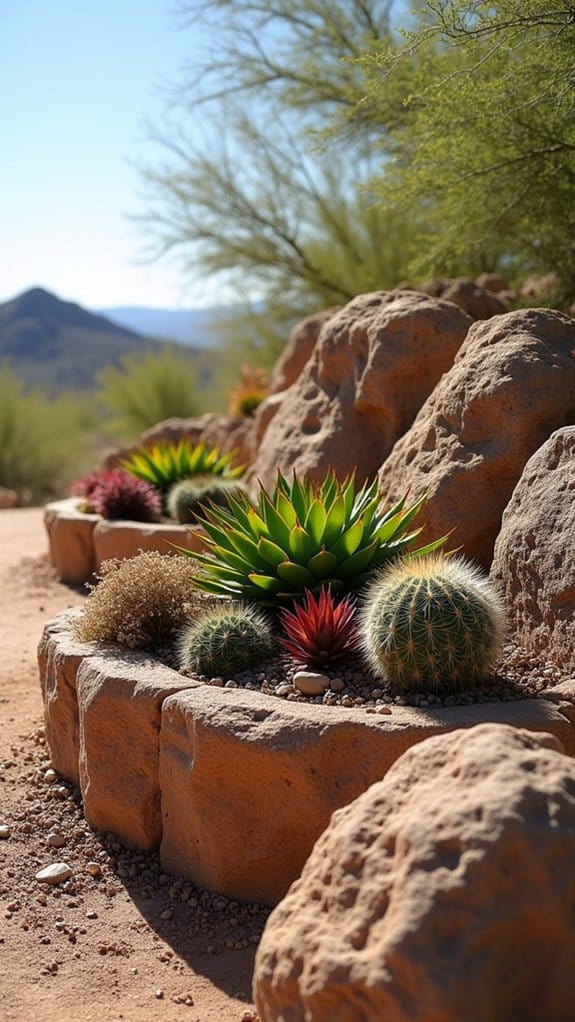 stunning raised rock planters