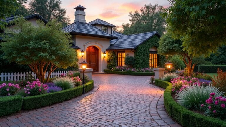 stylish driveway entrance landscaping