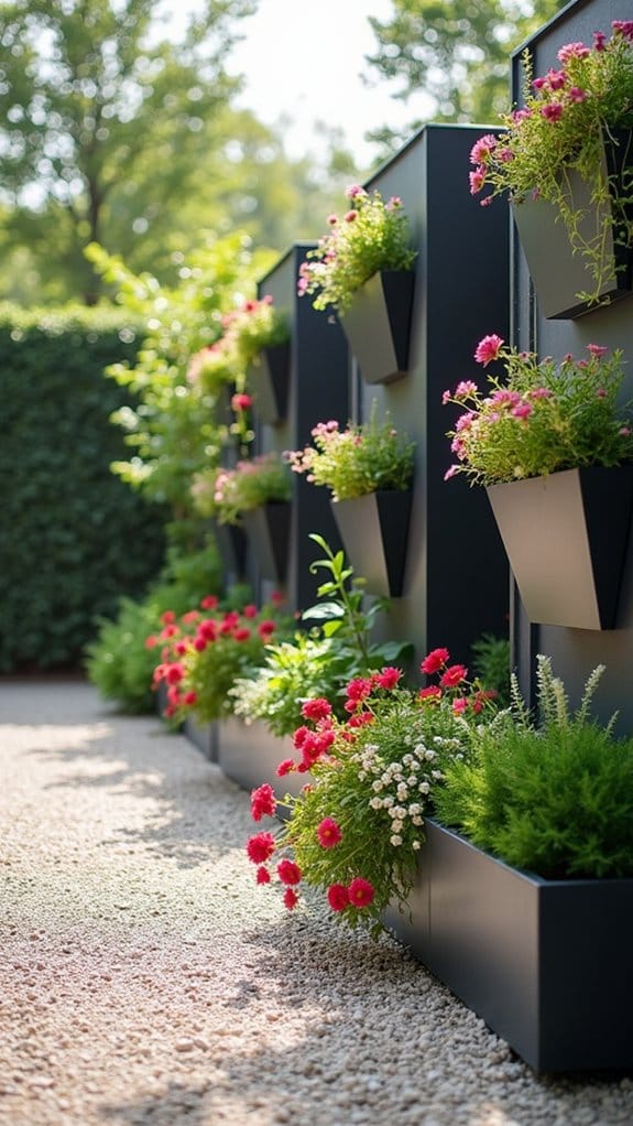 stylish vertical gravel planters