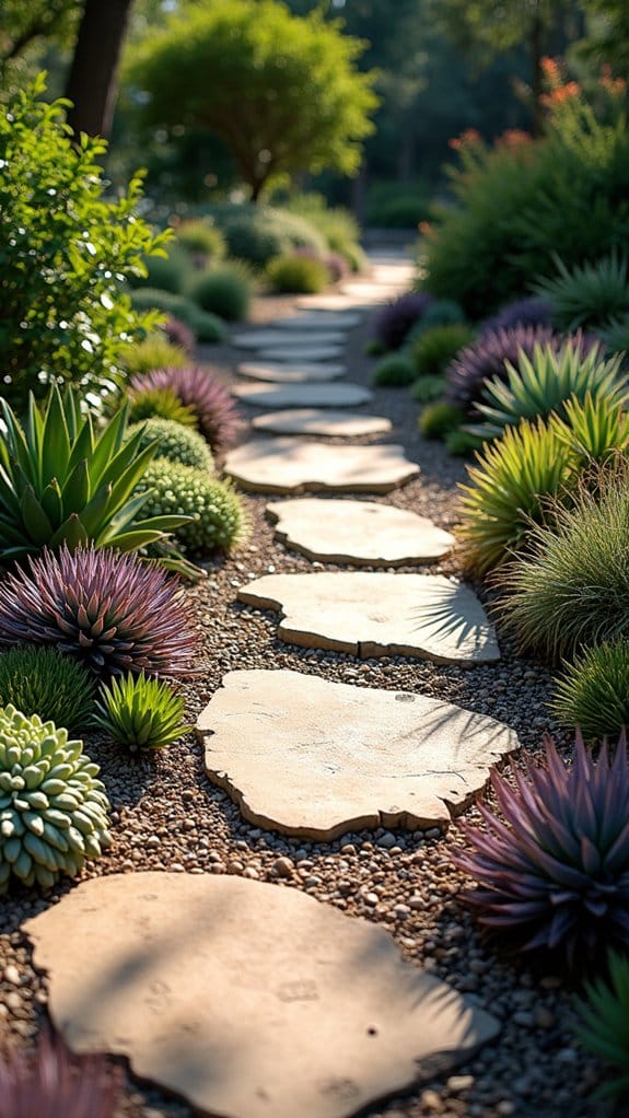 succulent inlays enhance pathways