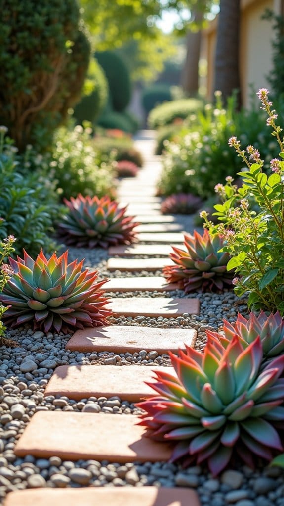 succulent sidewalk decorative accents