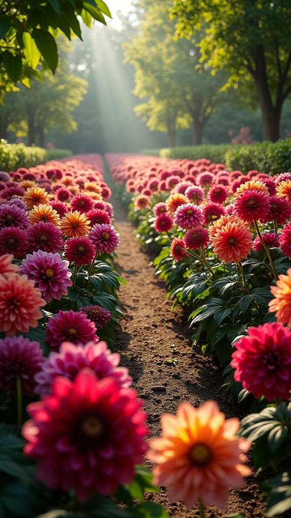 sunken dahlia garden beauty
