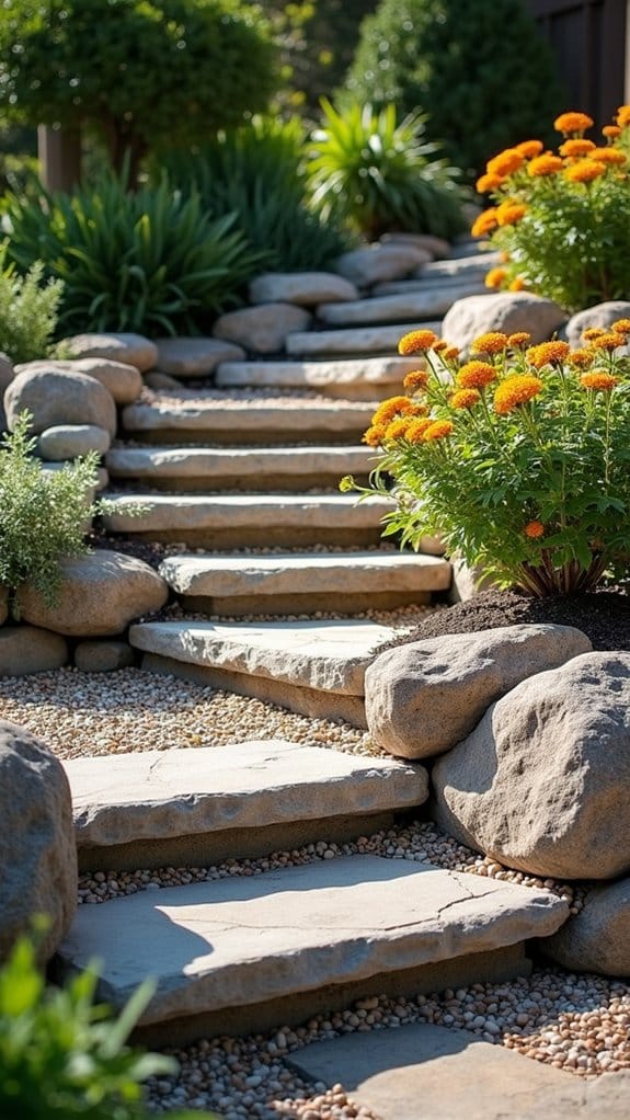 textured pebble rock landscaping