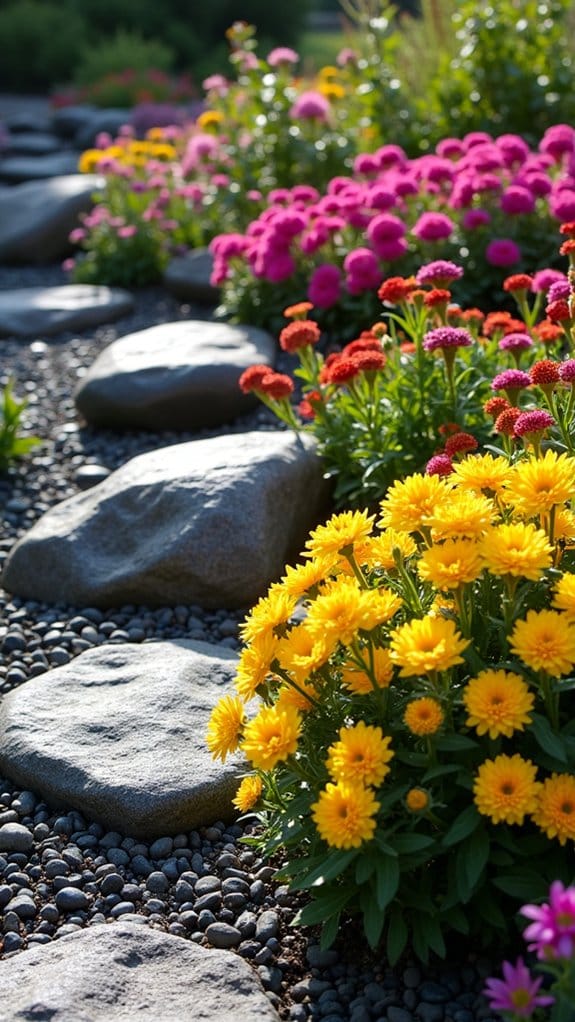 textured stone garden arrangements