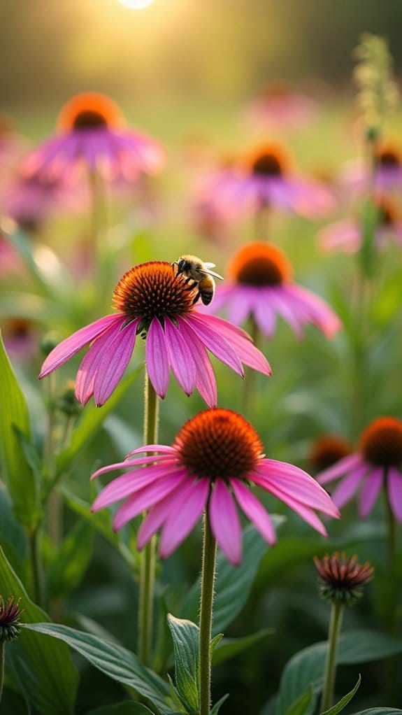 thriving pollinator garden blooms