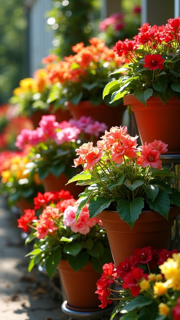 tiered begonia display stands