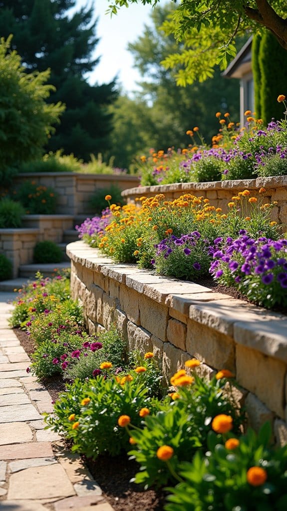 tiered retaining wall beauty