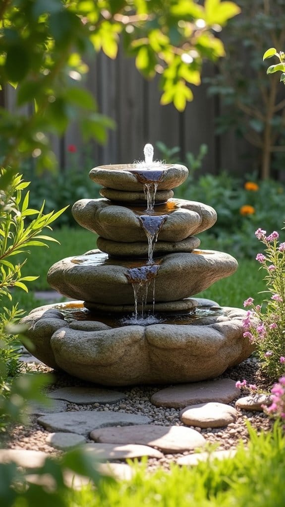 tiered rock fountain assembly