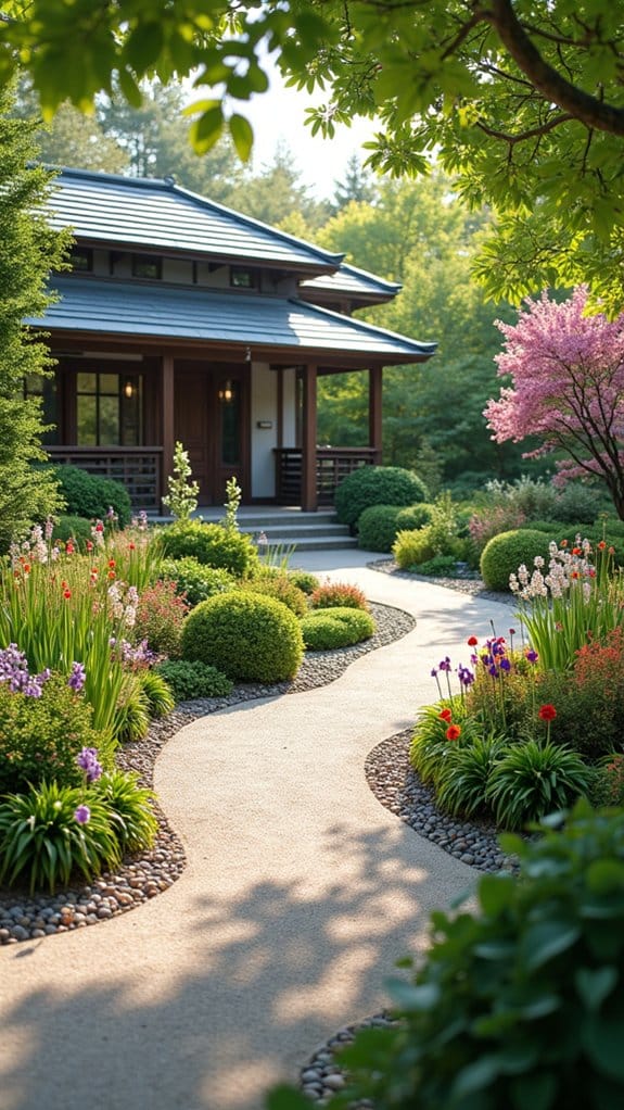 tranquil floral zen garden
