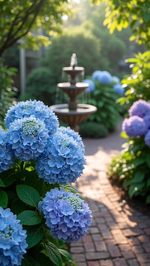 tranquil hydrangea water features