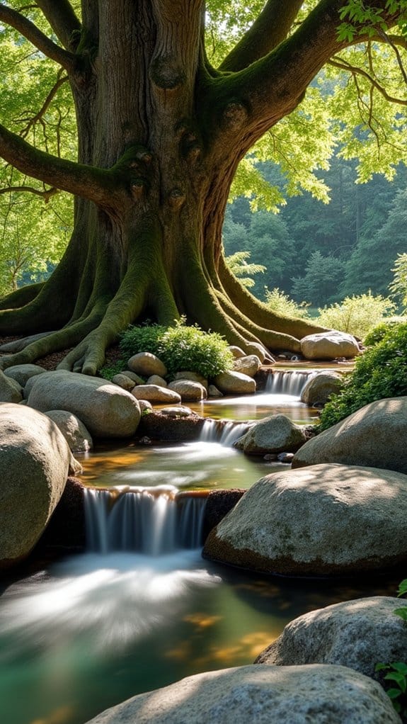 tranquil rock water feature