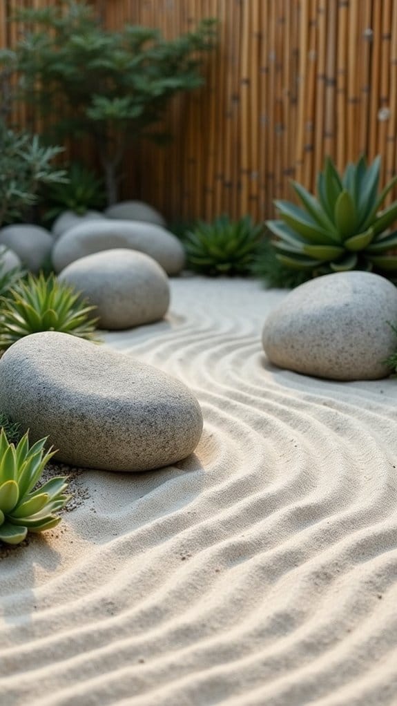 tranquil zen garden stones