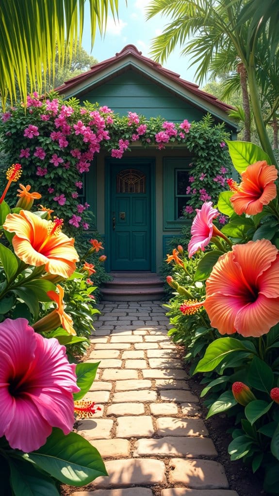 tropical flower garden bliss