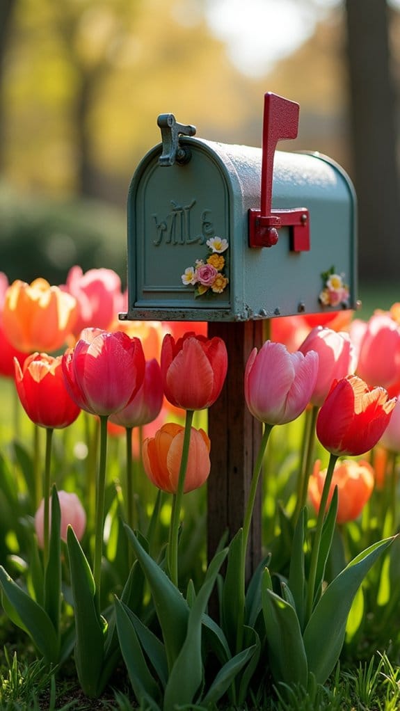 tulip mailbox garden charm