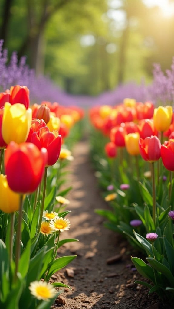 tulips and perennial flowers