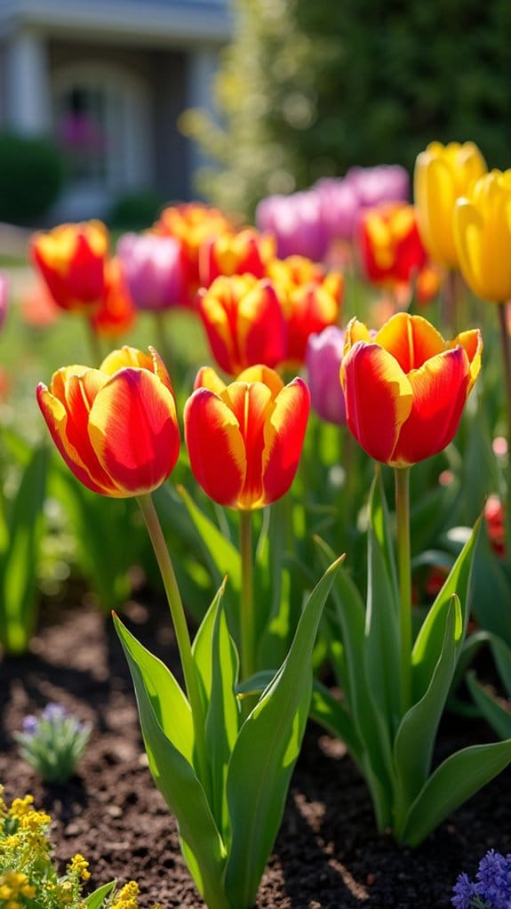 tulips and perennials combination
