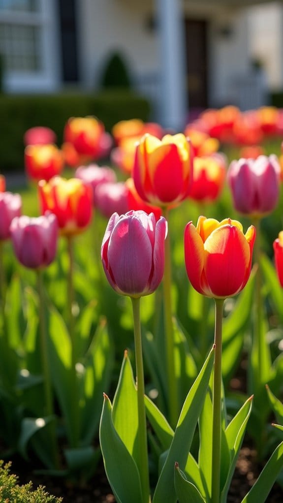 tulips enhance garden beauty