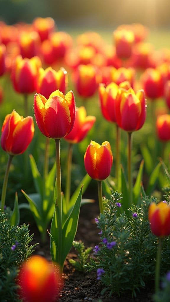 tulips enhance herb gardens