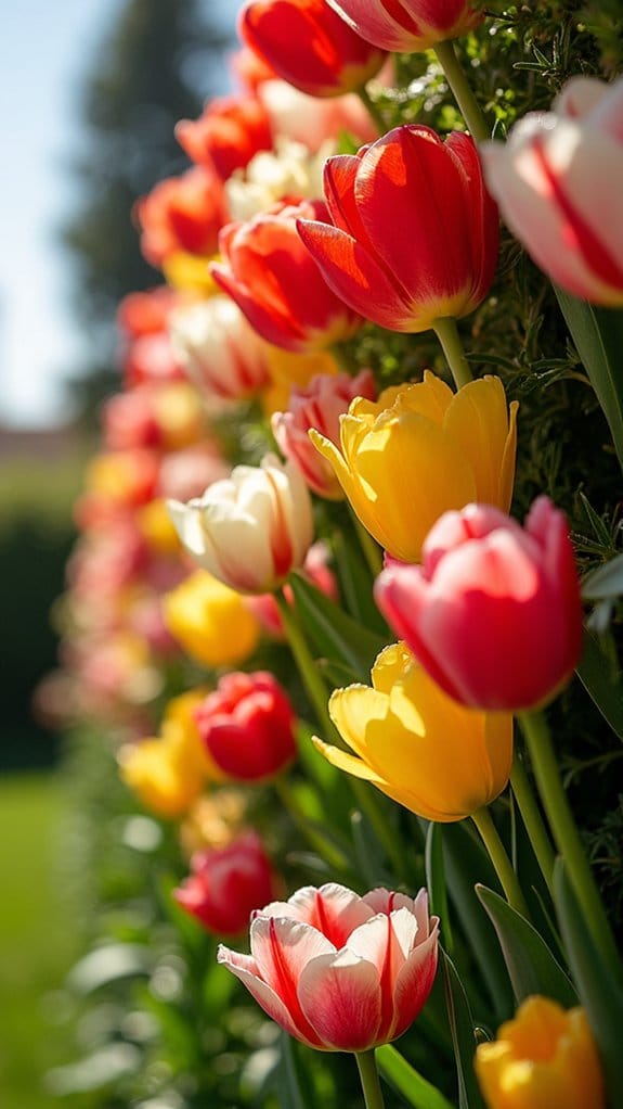 tulips enhance vertical gardens