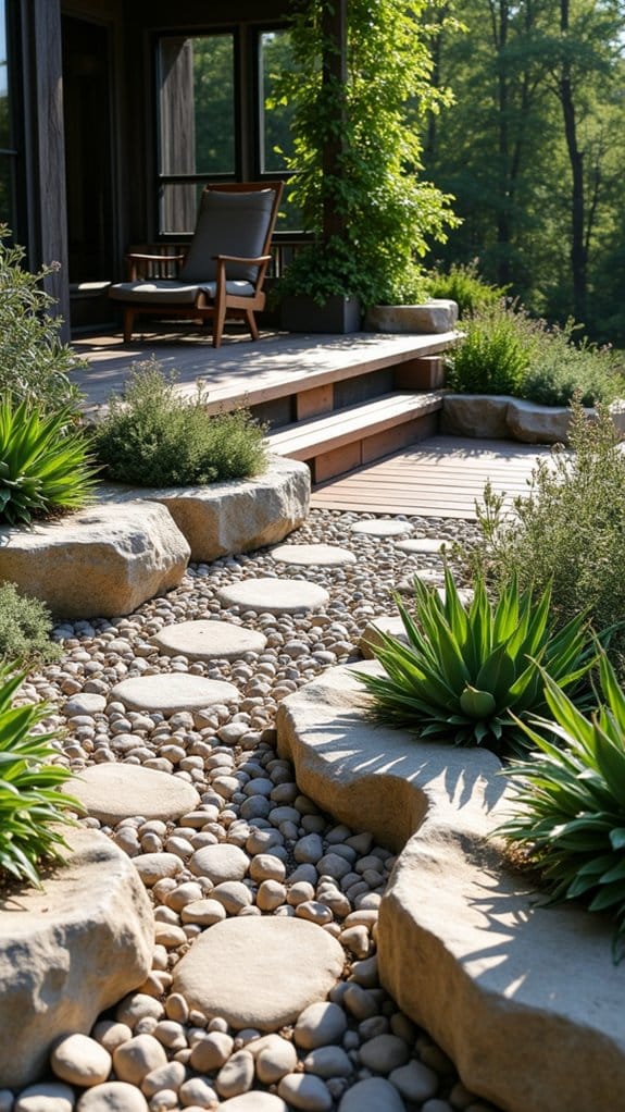 unique rock filled planters