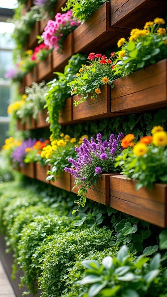 vertical cascading planter boxes
