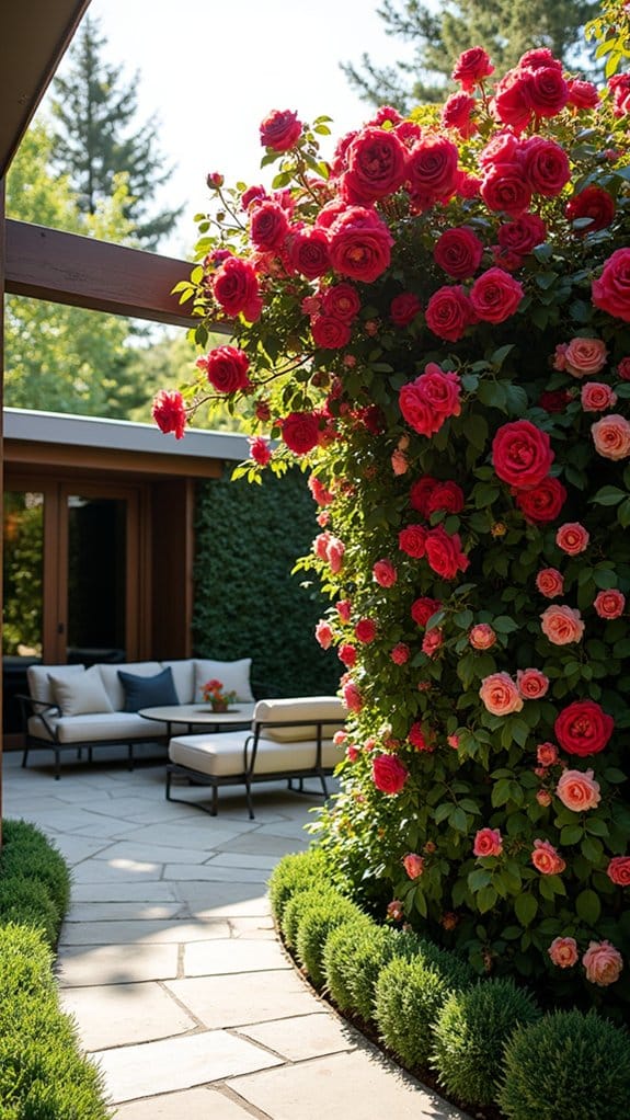 vertical climbing rose gardens