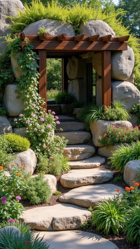 vertical garden rock display