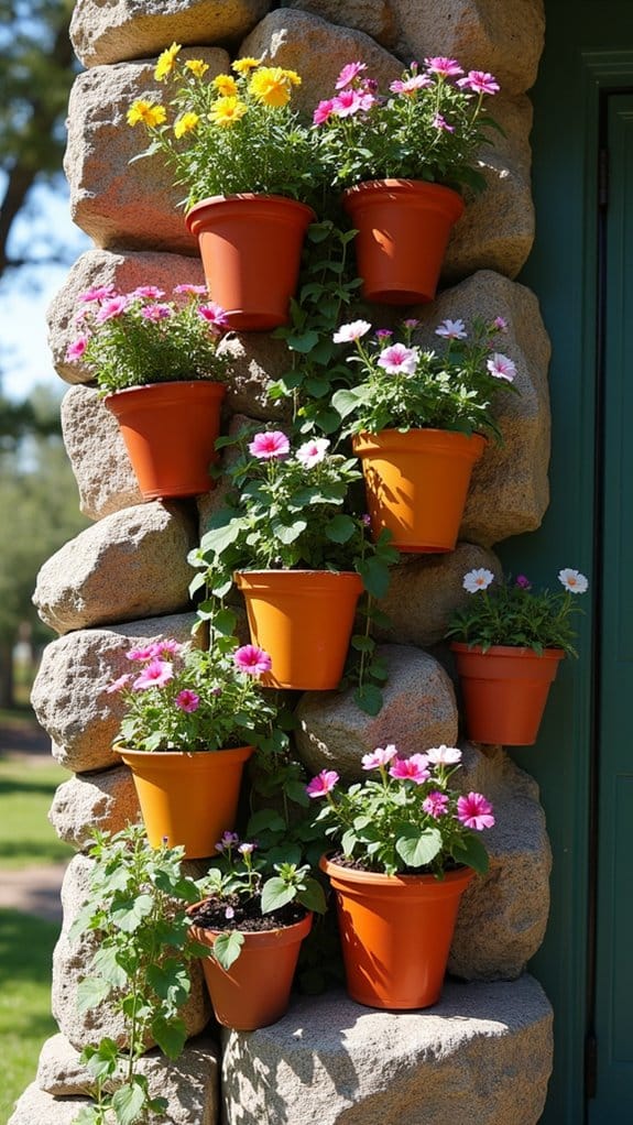 vertical garden with flowers