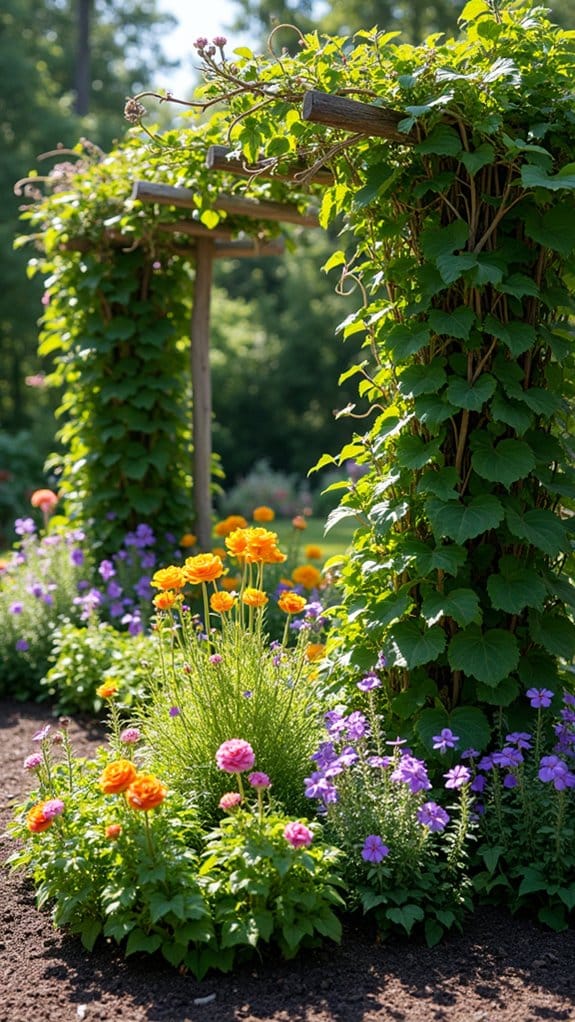vertical gardening with trellises