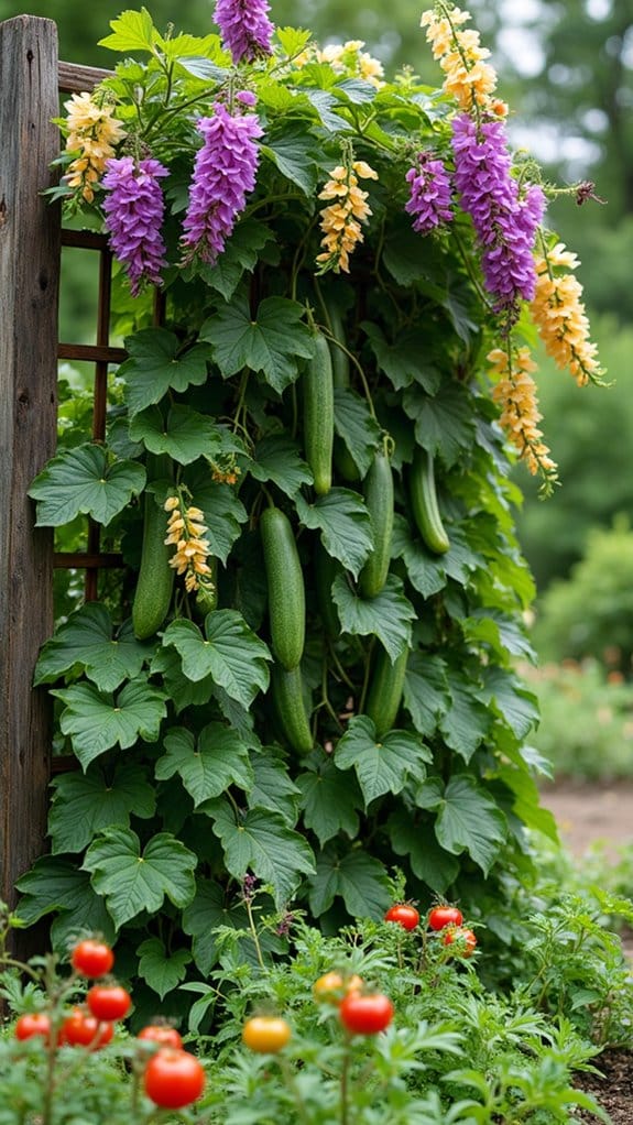 vertical gardening with trellises
