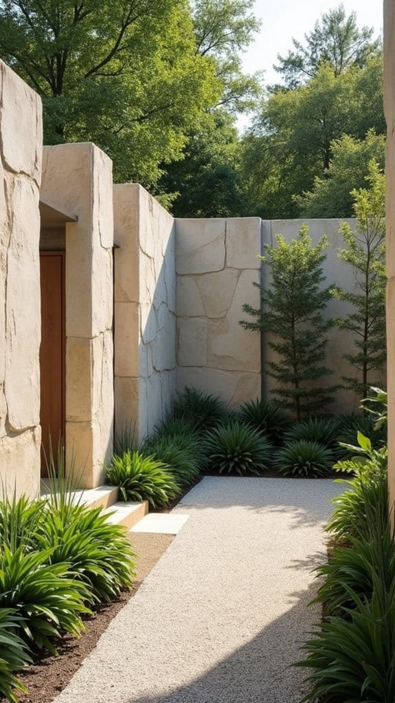 vertical rock wall landscaping