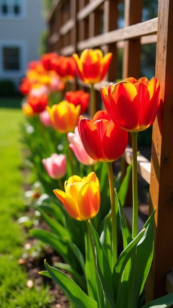 vertical tulip garden trellises