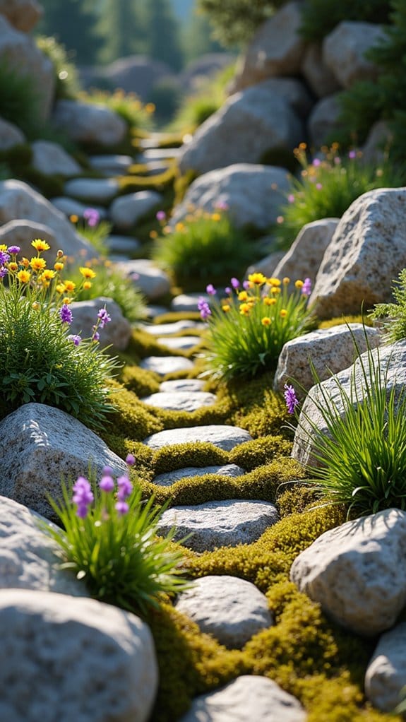vibrant alpine flora garden