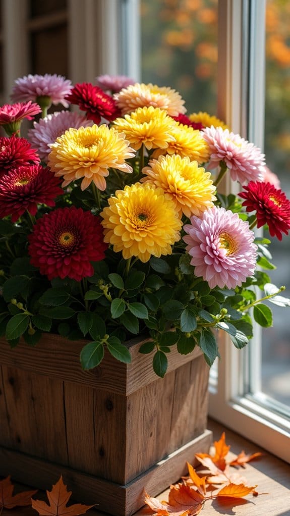 vibrant autumn planter display