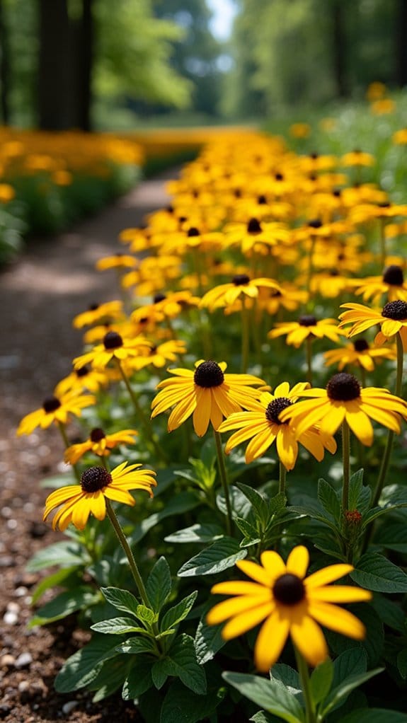 vibrant black eyed susan border